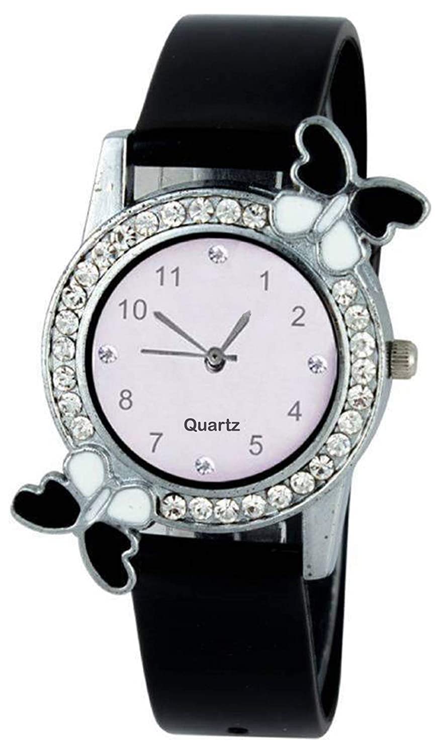 Elegant Butterfly Diamond Analog Watch for Women & Girls with Free Digital Band - SR-043 AT-431 (2-Pack) | Perfect for Daily Wear, Special Occasions & Fashion Accessories