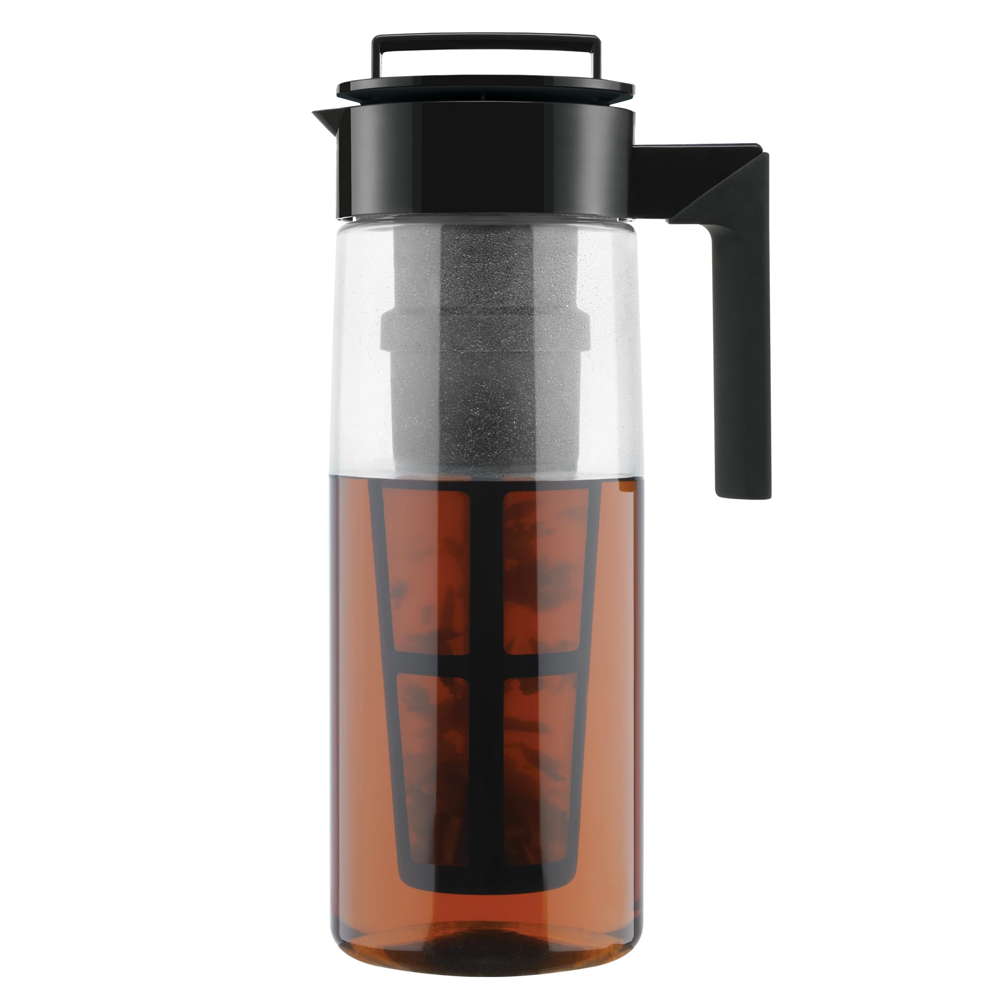 Takeya Premium BPA-Free Iced Tea Maker with Patented Flash Chill Technology - 2 Quart (64 oz) Pitcher - Made in USA - Perfect for Home, Office & Outdoor Use - Black