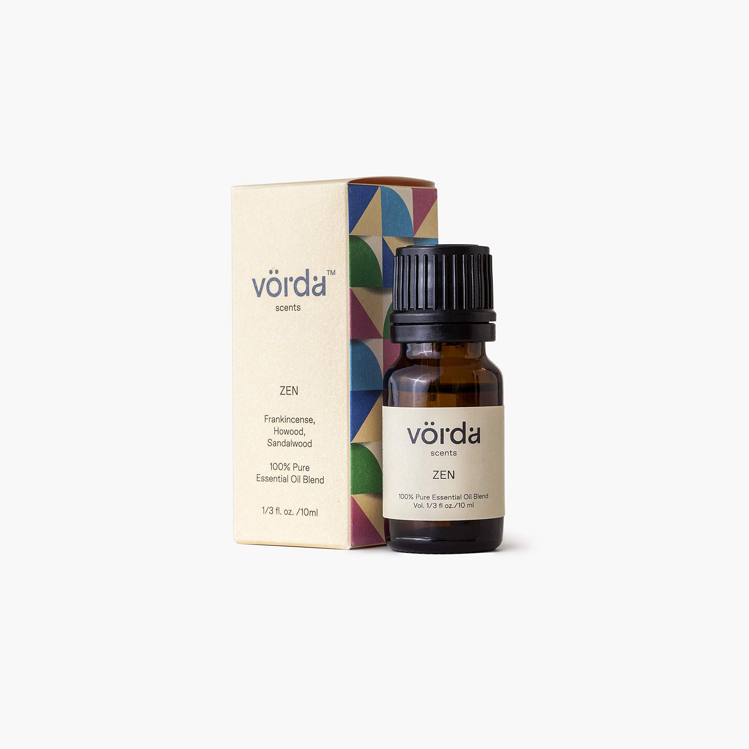 Vorda Zen Essential Oil Blend - Frankincense, Ho Wood & Sandalwood Aromatherapy Oil for Meditation, Relaxation & Stress Relief - Perfect for Yoga, Spa & Home Diffuser Use