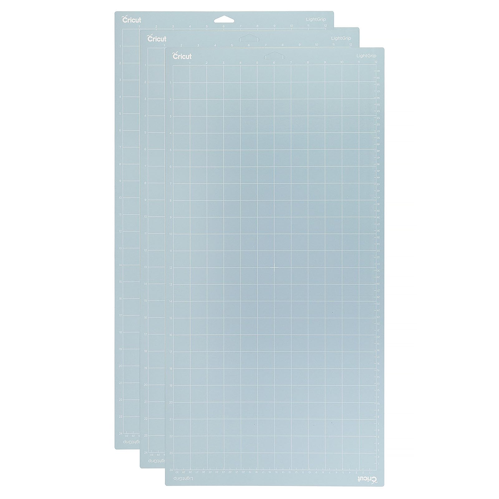 Cricut LightGrip Cutting Mats 12x24 Inches - 3 Pack Blue Reusable Craft Mats with Protective Film for Cricut Explore & Maker Machines | Compatible with Printer Paper, Vellum, Light Cardstock | Perfect for DIY Scrapbooking, Vinyl Decals & Paper Crafting Projects