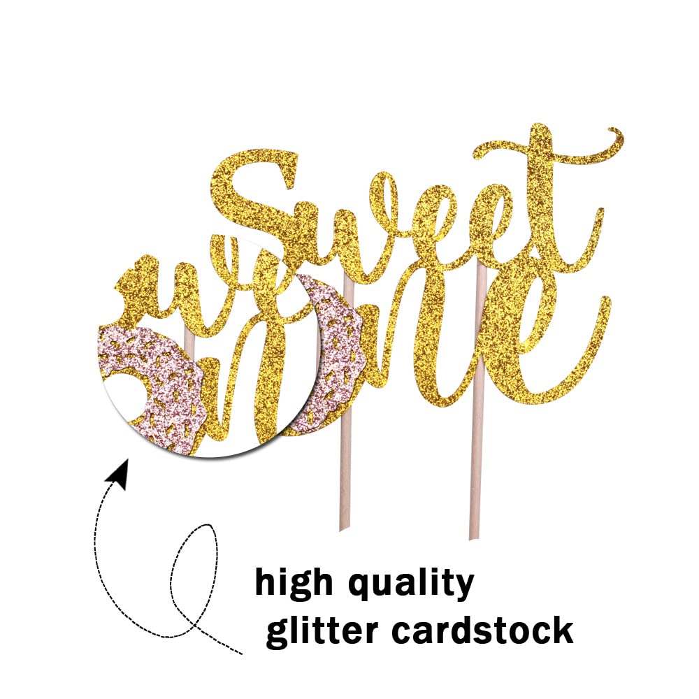 Donut Sweet One Cake Topper - 1st Birthday Party Decorations, First Birthday Cake Decor, Smash Cake Topper for Baby's Milestone Celebration - Perfect for Birthday Cakes, Cupcakes & Dessert Tables