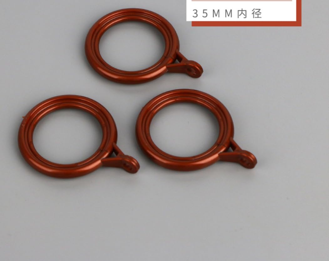 20 Pack Thick Plastic Curtain Rings - 35mm Inner Diameter Hanging Hooks for Bedroom, Shower, Doorway & Window Curtains (Black/White/Rose Gold/Wine Red) - Durable & Easy to Install for Home & Office Use