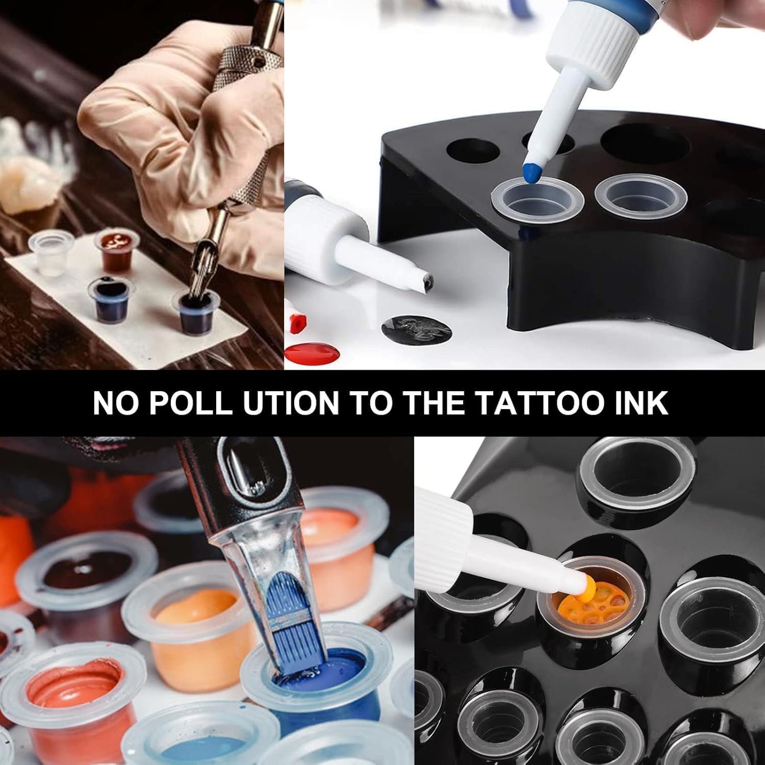 SIGMA PRO Plastic Ink Cups - 100PC Small White Pigment Ink Cups for Professional Tattoo Artists | Tattoo Studio Supplies & Ink Storage Containers