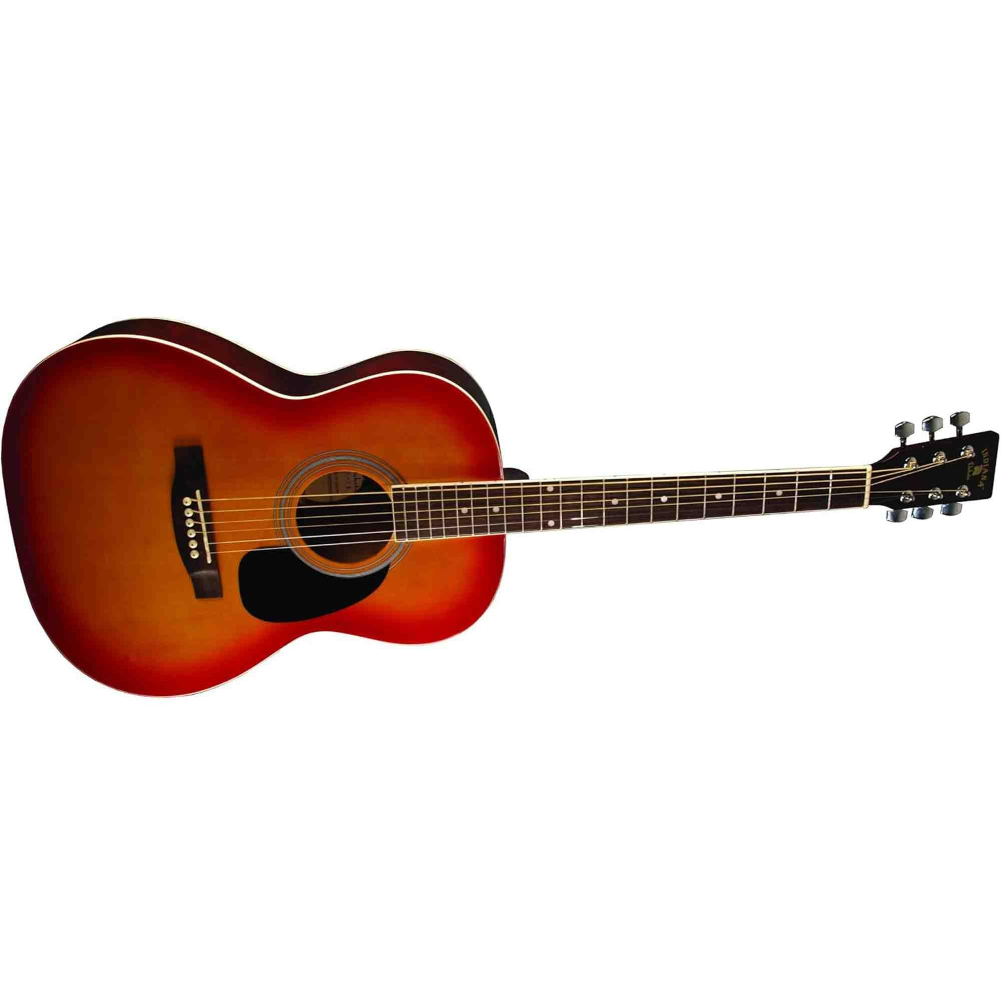 INDIANA 6-String Acoustic Guitar for Right-Handed Players - Cherry Sunburst Finish (IDA-CB) | Perfect for Beginners, Camping & Live Performances