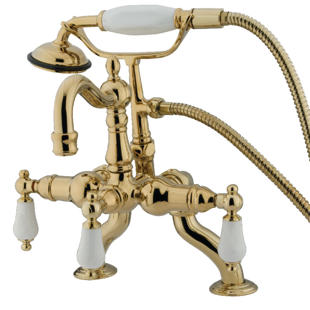 Vintage Clawfoot Tub Faucet with Hand Shower - Kingston Brass CC2011T2 - Antique Style Bathroom Fixture for Classic & Luxury Bathroom Renovation