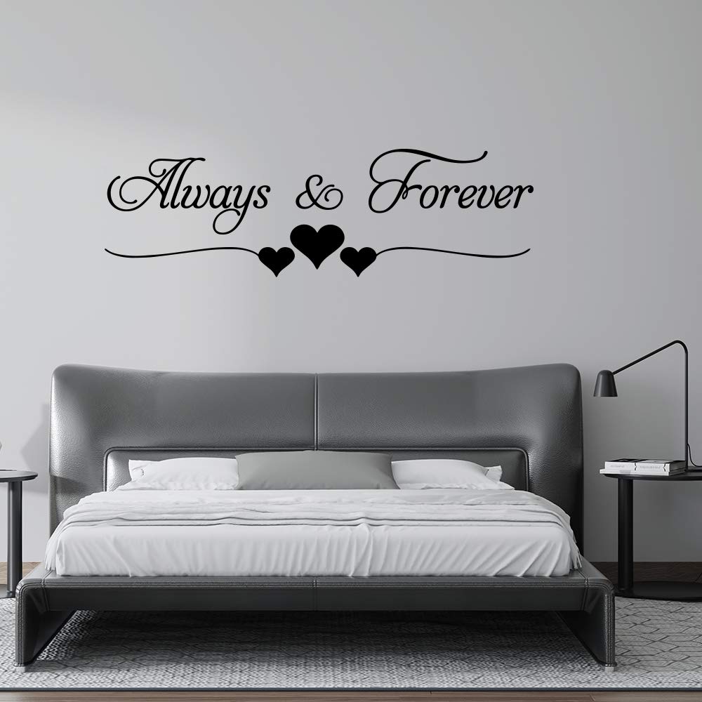 YOKIKI Always & Forever Vinyl Wall Decals - Romantic Home Decor Stickers for Couples Bedroom, Living Room & Nursery - Perfect for Wedding Gifts, Anniversary Decorations and Love-Themed Room Makeovers