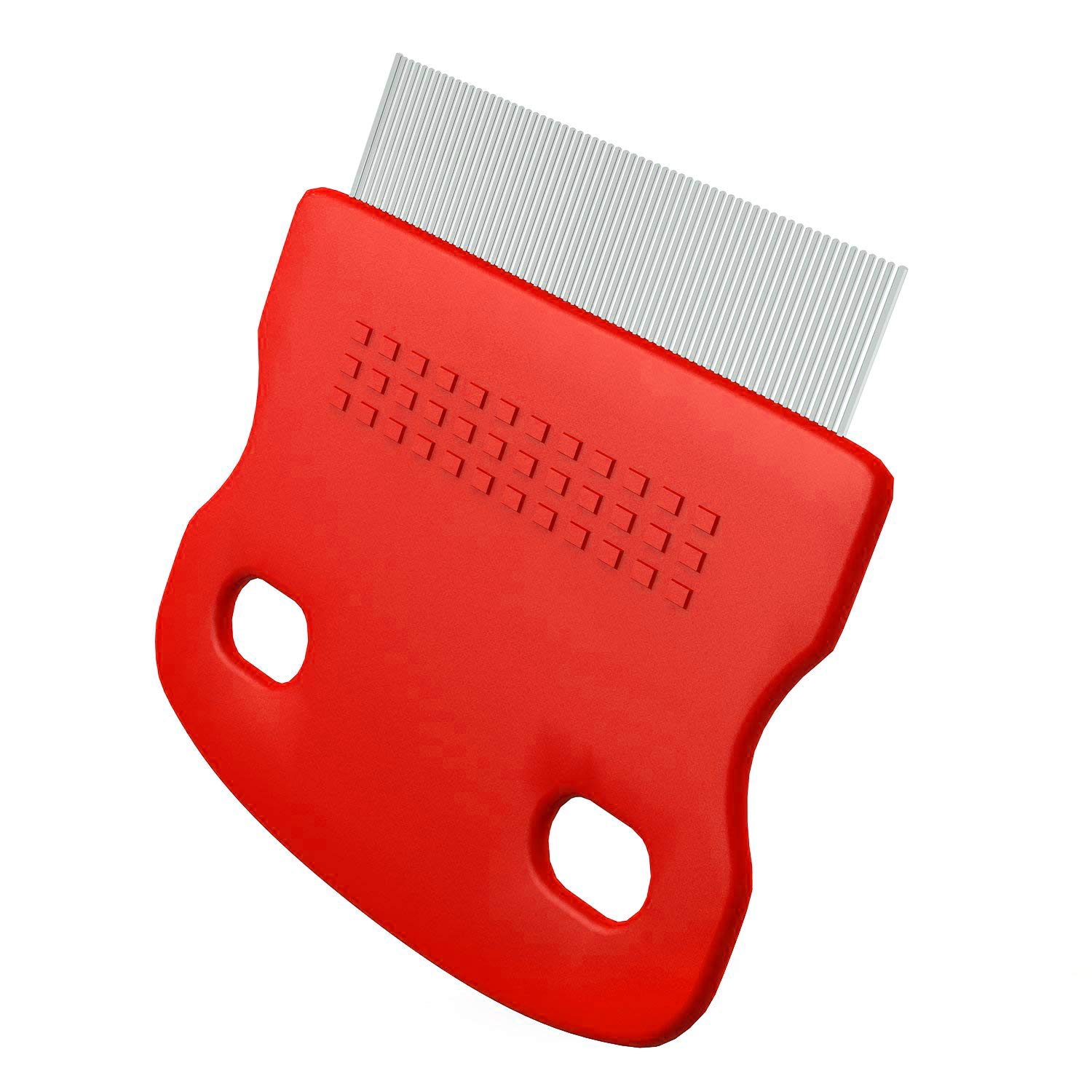 AlexVyan Lice Comb for Head Lice Treatment - Plastic & Metal Nit Remover Comb for Kids & Adults (Red) - Effective Louse & Egg Removal for Home & Travel Use