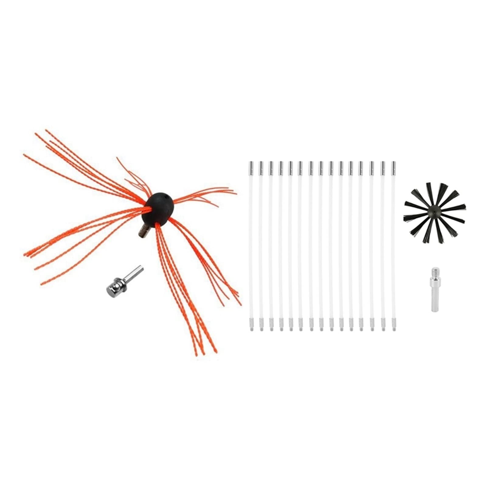 QICHI 1 Set Chimney Power Sweeping Brush & Industrial Boiler Cleaning Kit - Rotary Dryer Brush Tool (Red) - Perfect for Fireplace, HVAC Duct, and Industrial Chimney Maintenance