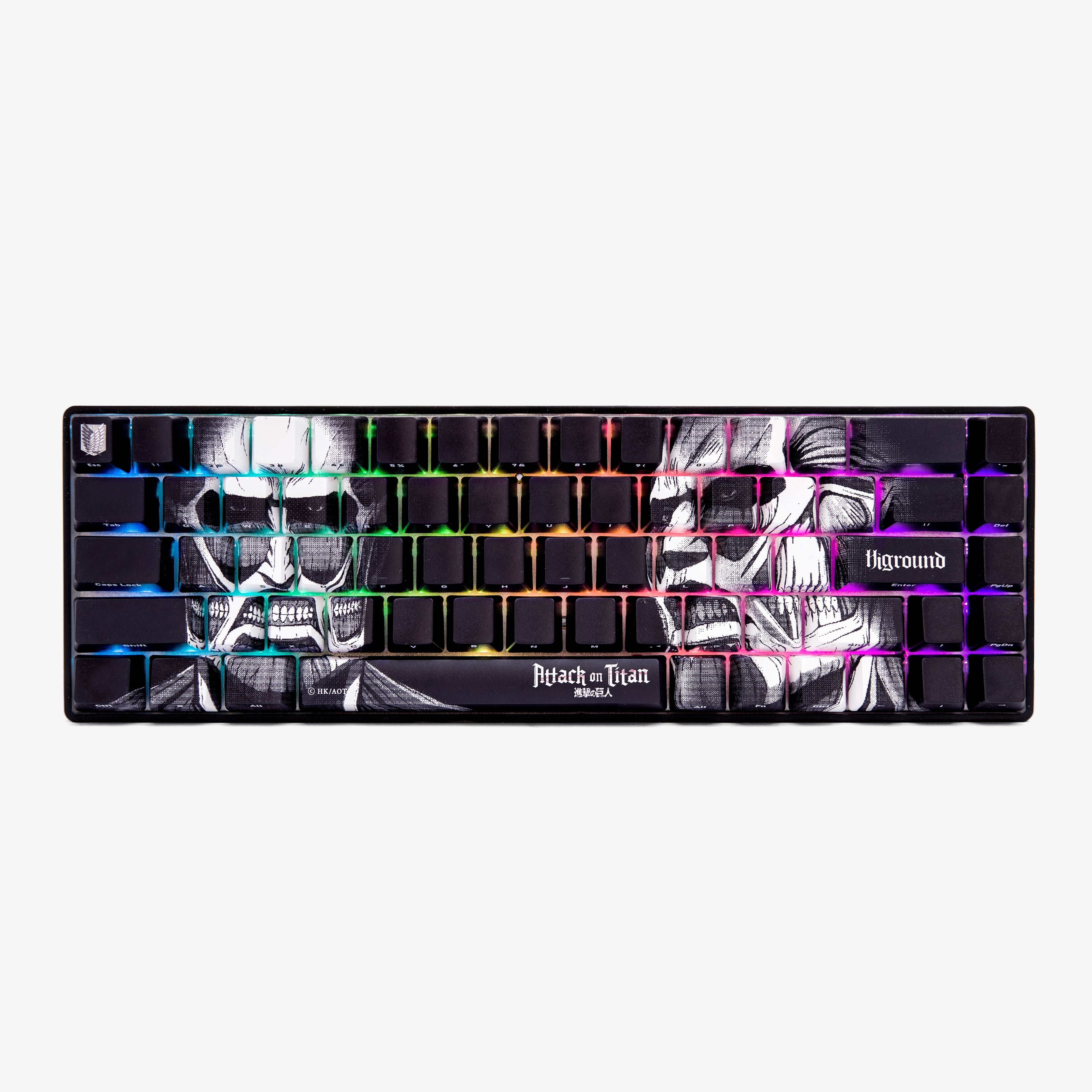 Attack on Titan x Higround Titan Mechanical Gaming Keyboard - Ergonomic RGB Backlit for PC, Mac - Perfect for Anime Fans & Gamers (Battle Scenes, Streaming, Esports)