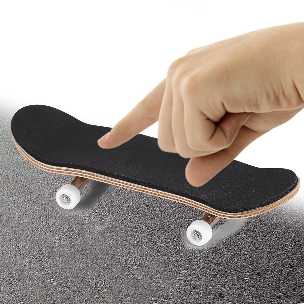 Zerone Wooden Mini Finger Skateboards - Fun Fingerboard Toys for Kids, Boys & Girls - Cool Novelty Gifts for Skateboard Lovers (White) - Perfect for Indoor Play, Office Stress Relief & Skill Development