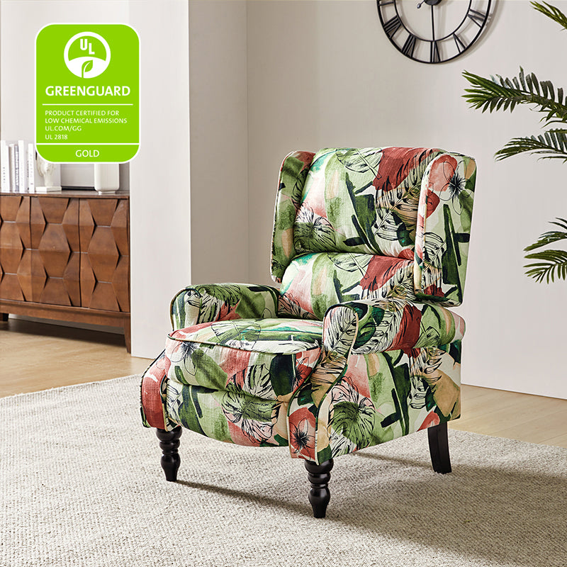 Erdeni Upholstered Manual Wingback Recliner Chair - Comfortable Living Room Armchair with Smooth Reclining Mechanism - Perfect for Home Theater, Reading Nook & Relaxation