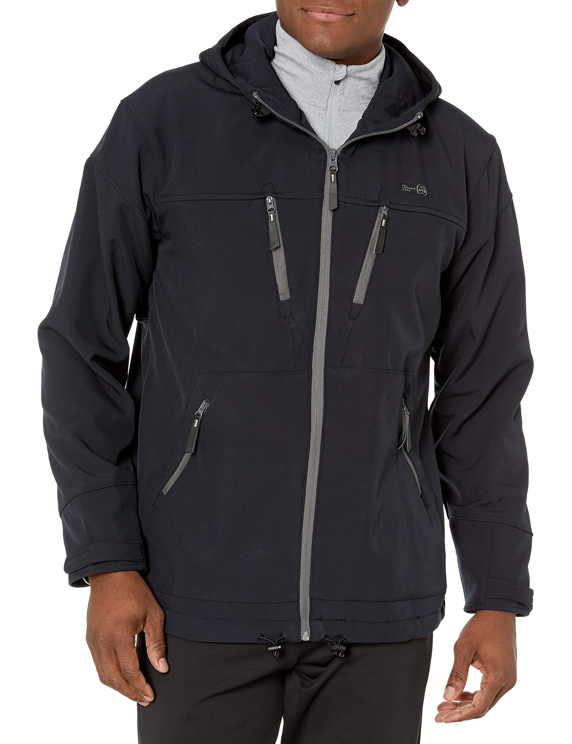 ATG by Wrangler Men's Soft Shell Hooded Parka Jacket - Waterproof Windproof Winter Coat for Outdoor Activities, Hiking & Camping