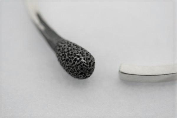 Burnt Match Bangle Bracelet - Brass & Silver Plated Cuff for Women - Boho Chic Jewelry for Casual & Party Wear