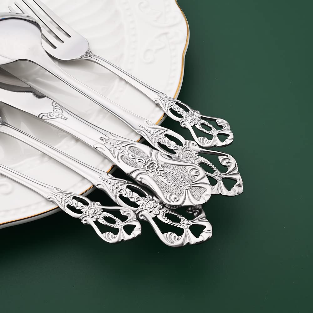 Premium 8.3 Inch Stainless Steel Dinner Forks Set of 6 - Mirror Finish Silverware for Home Kitchen & Restaurant Use - Dishwasher Safe - Perfect for Fine Dining, Dinner Parties & Catering Events