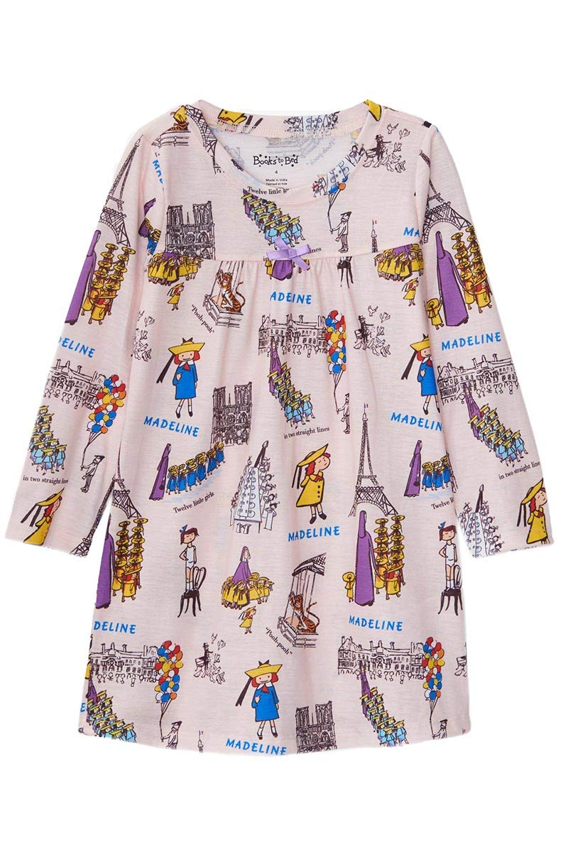 Madeline Themed Girls' Pajama Nightgown - Soft Cotton Sleepwear for Bedtime Reading | Perfect for Storytime & Cozy Nights