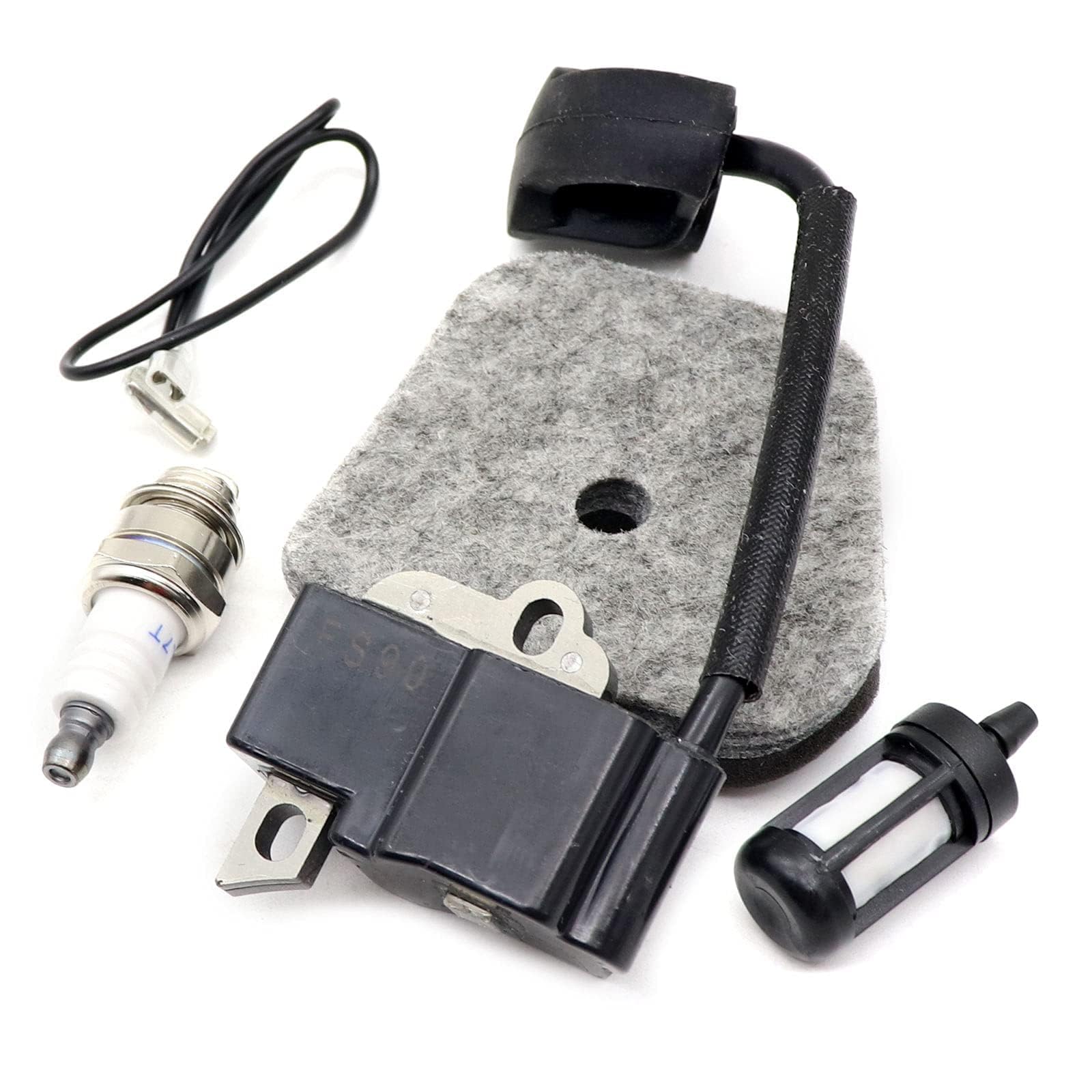 SecosAutoparts Ignition Coil Module & Magneto Air Filter Kit - Compatible with STIHL FS110R FS130R FS110 KM110R FC90 (Part# 41801302A MC4180B 4180-400-1308) - Perfect for Lawn Mower & Brush Cutter Maintenance & Repair