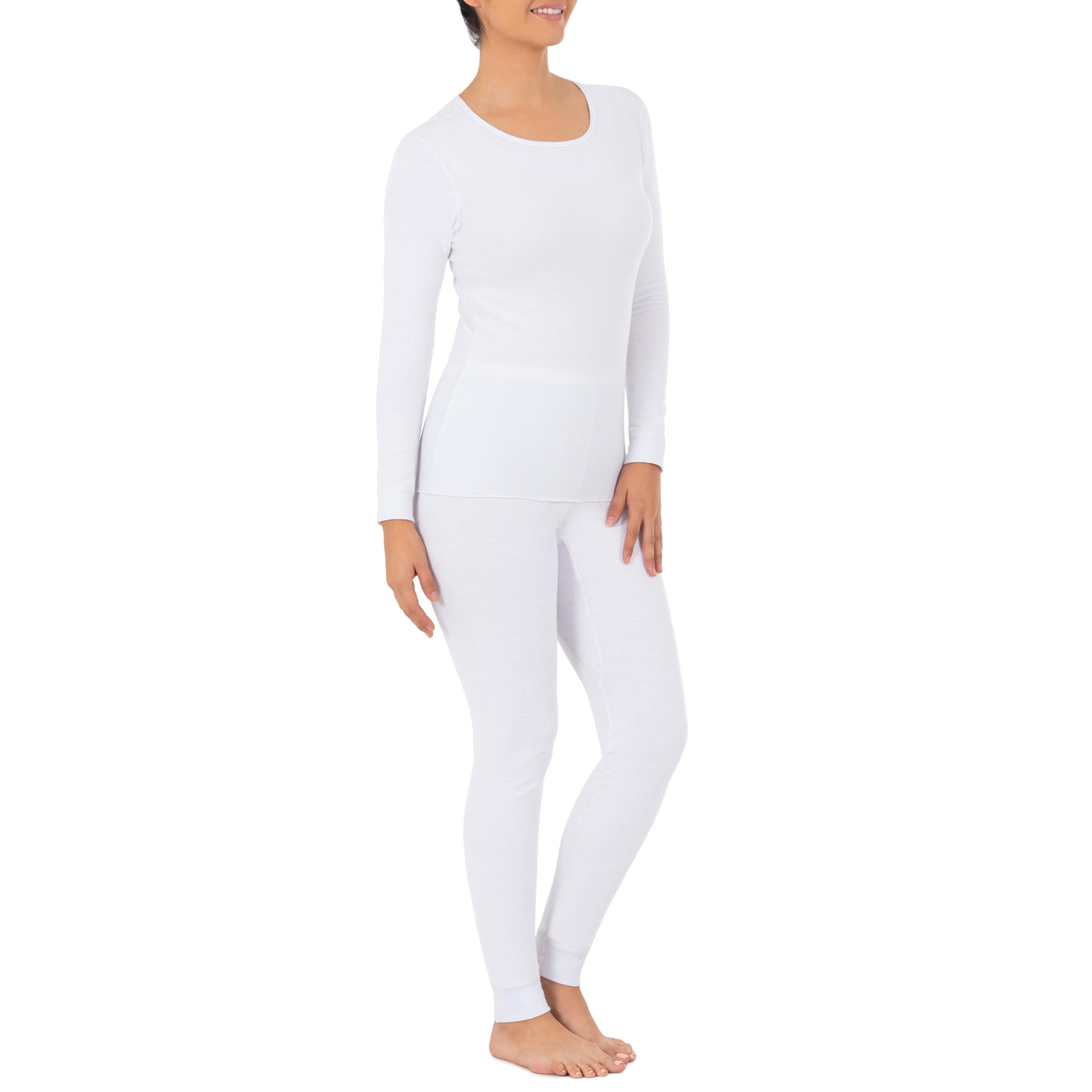 Fruit of the Loom Women's Micro Waffle Premium Thermal Underwear Set - Soft & Warm Winter Base Layer for Cold Weather, Lounge & Sleepwear