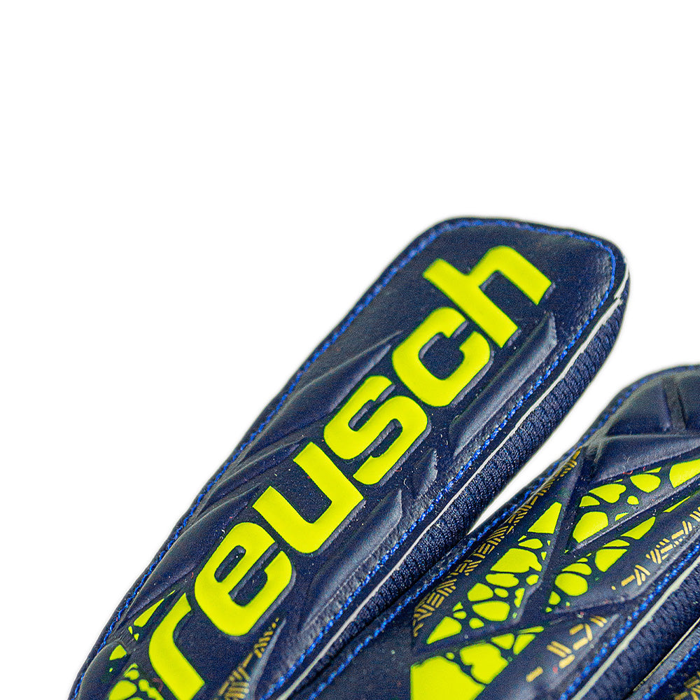 Reusch Starter Solid Junior Goalkeeper Gloves - Blue & Yellow - Youth Soccer Goalie Gloves for Training & Matches