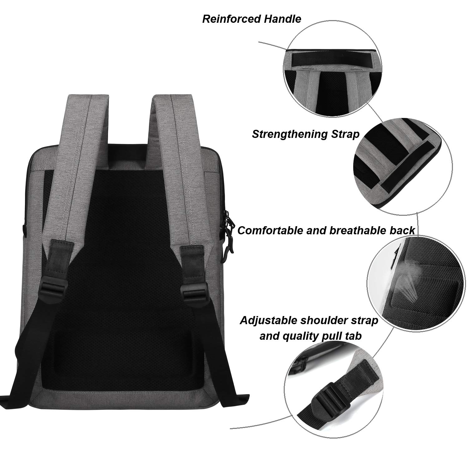 YOUPECK Slim Business Backpack for Men - Lightweight Water Resistant Laptop Bag Fits 14 15 15.6 Inch Laptops - Perfect for Office Work, Business Travel & Daily Commute
