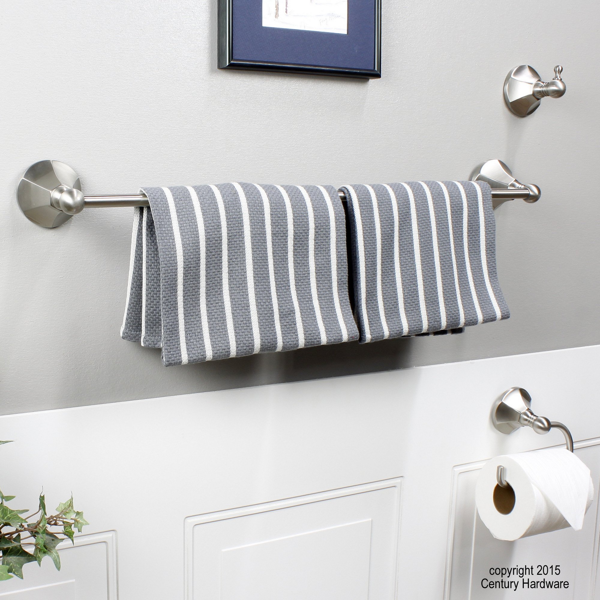 Century Vera Robe Hook in Satin Nickel Finish - 81410-15 | Durable Bathroom & Bedroom Organizer for Towels, Robes & Clothes