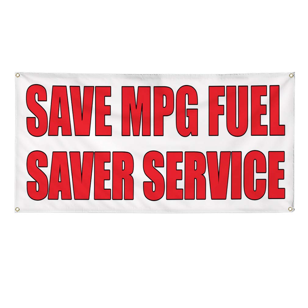 Vinyl Banner 60x144 Inches - Heavy Duty Weatherproof Outdoor Sign with 10 Grommets for Auto Body Shops, Car Dealerships & Industrial Use | Perfect for Fuel Saver Promotions, Yard Signs & MPG Advertising
