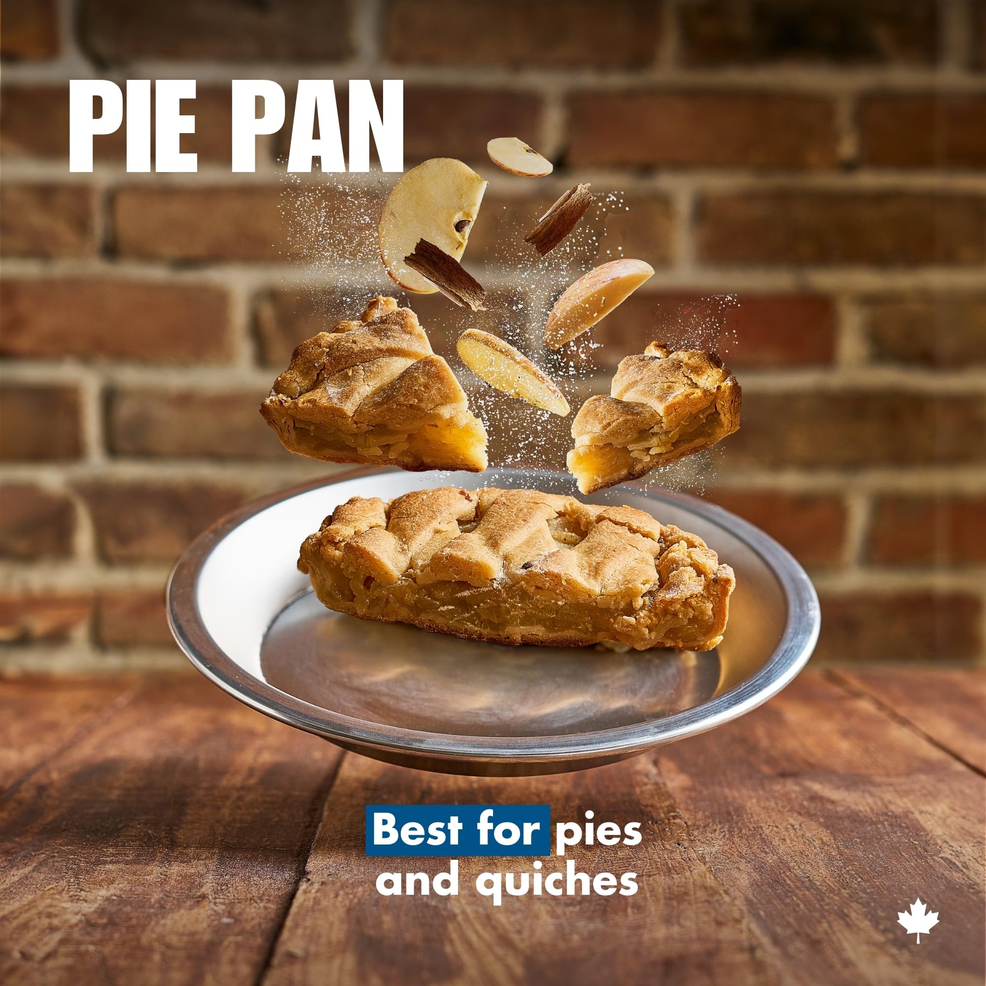 Norjac 9 Inch Round Aluminum Pie Pan Set - 6 Pack of 1.25 Inch Deep Rust-Free Baking Pans for Oven - Durable Canadian-Made Pie Dishes for Baking Apple, Pumpkin & Cherry Pies