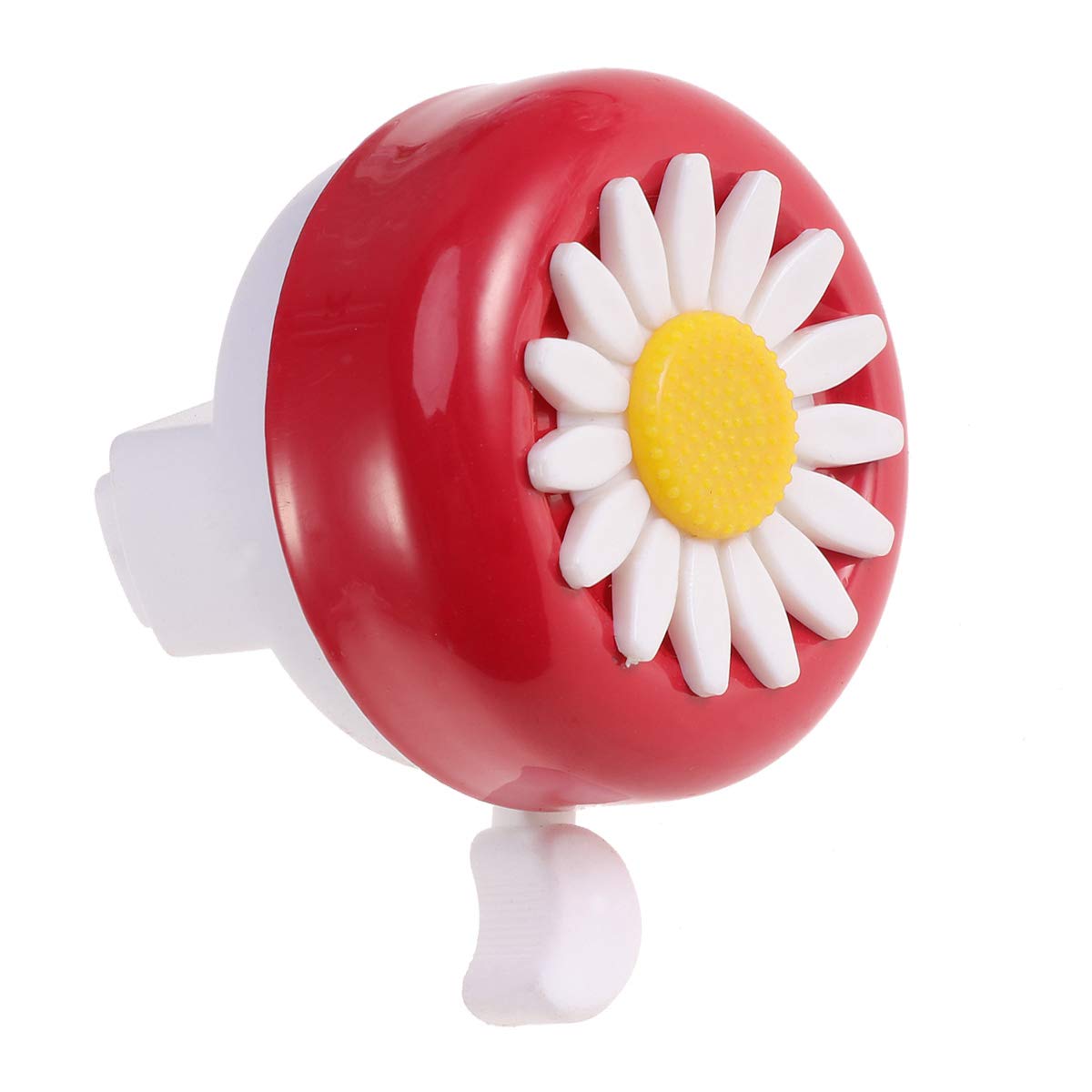 Bicycle Bell - Loud Bike Horn Accessory with Red & White Flower Design - Perfect for Commuting, Cycling Safety & Kids Bikes