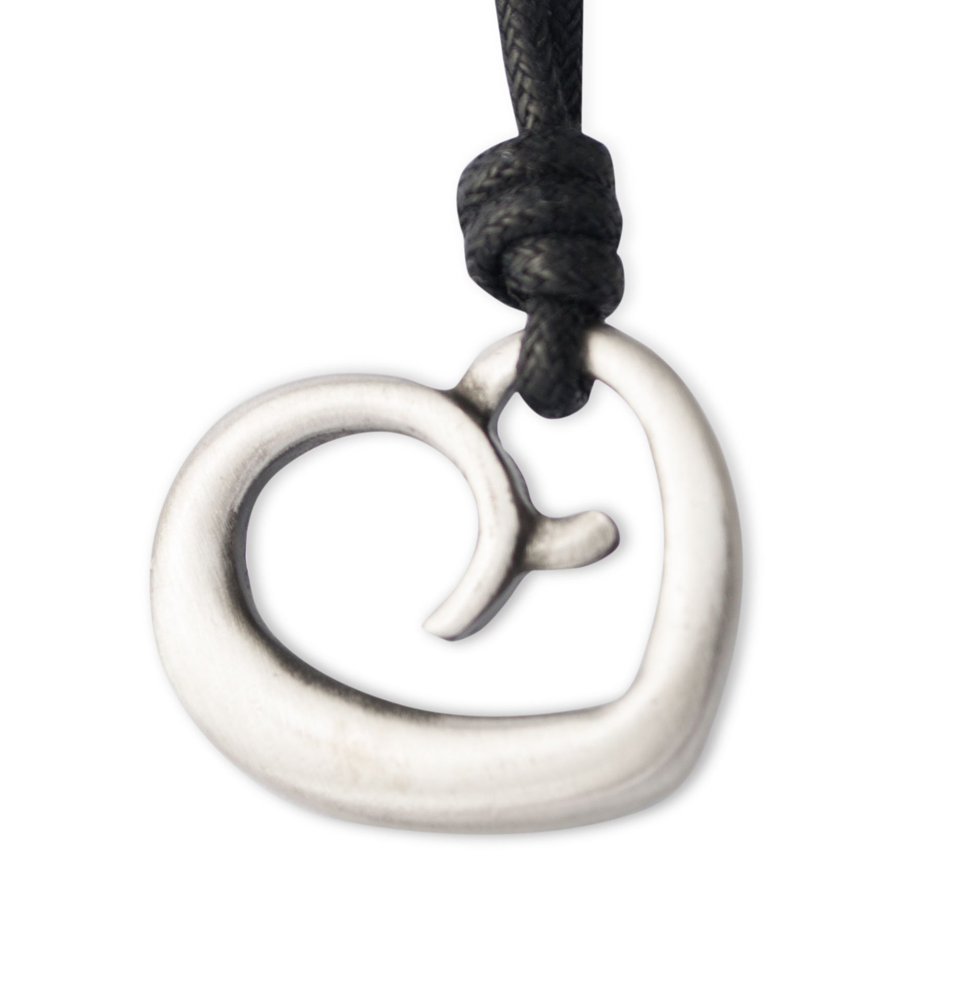 Maoiri Love Heart Silver Pewter Charm Necklace Pendant - Elegant Jewelry for Women, Gift for Her, Valentine's Day, Anniversary & Special Occasions