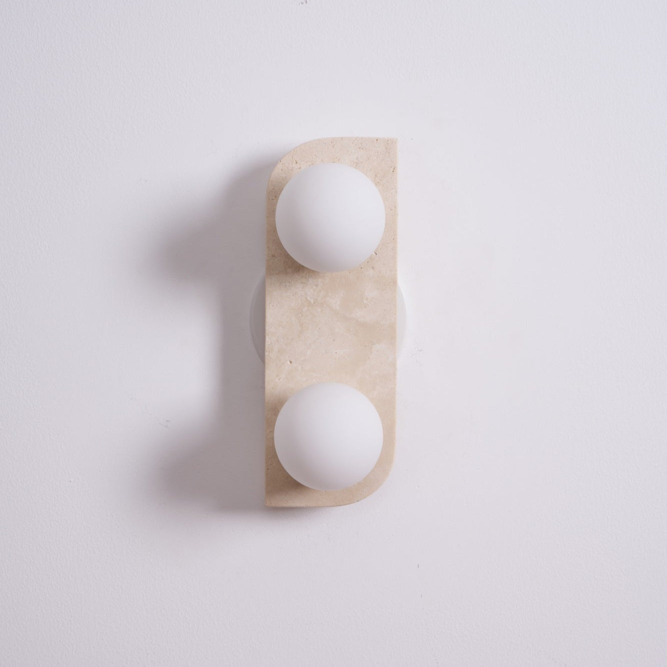 Elysian Travertine Plug-in Wall Sconce - Modern Plug in Wall Light Fixture for Bedroom, Living Room & Hallway Lighting Decor