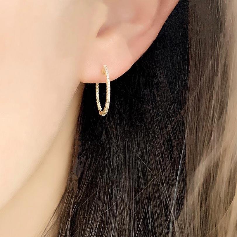 14K Gold Diamond Inside Out 15mm Large Huggie Earrings for Women - Perfect for Everyday Wear, Parties & Special Occasions