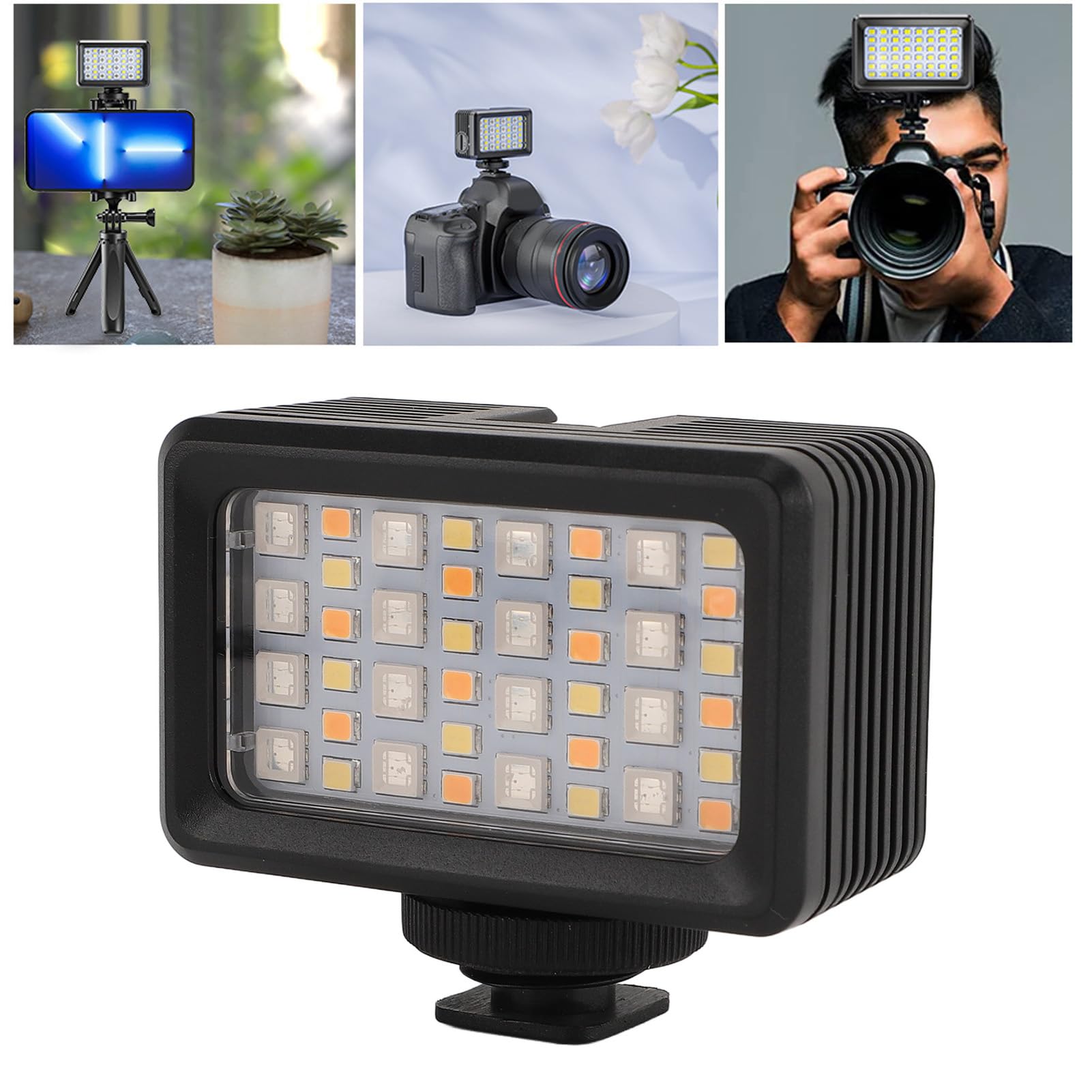 40m RGB Video Light with 3 Lighting Modes | 40 LED Beads 2500-9000K Adjustable | Portable Camera Light for Live Streaming, Photography & Diving | Perfect for YouTube, TikTok & Underwater Videography