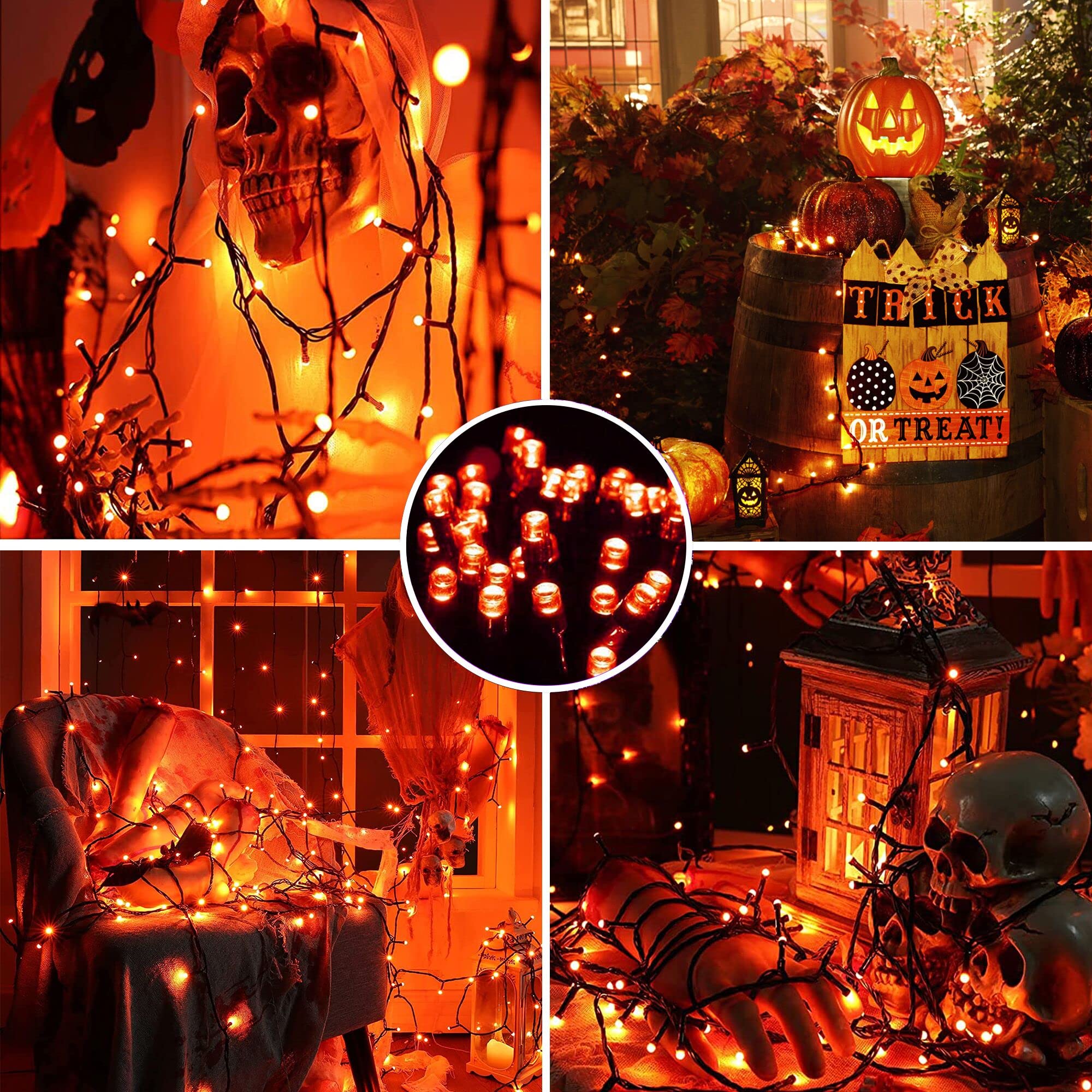 300LED Orange Christmas String Lights by AmyHomie - UL Certified, Waterproof Indoor/Outdoor Fairy Lights for Holiday Decorations, Christmas Tree, Party & Fall Decor | Perfect for Home, Garden, Patio & Seasonal Celebrations