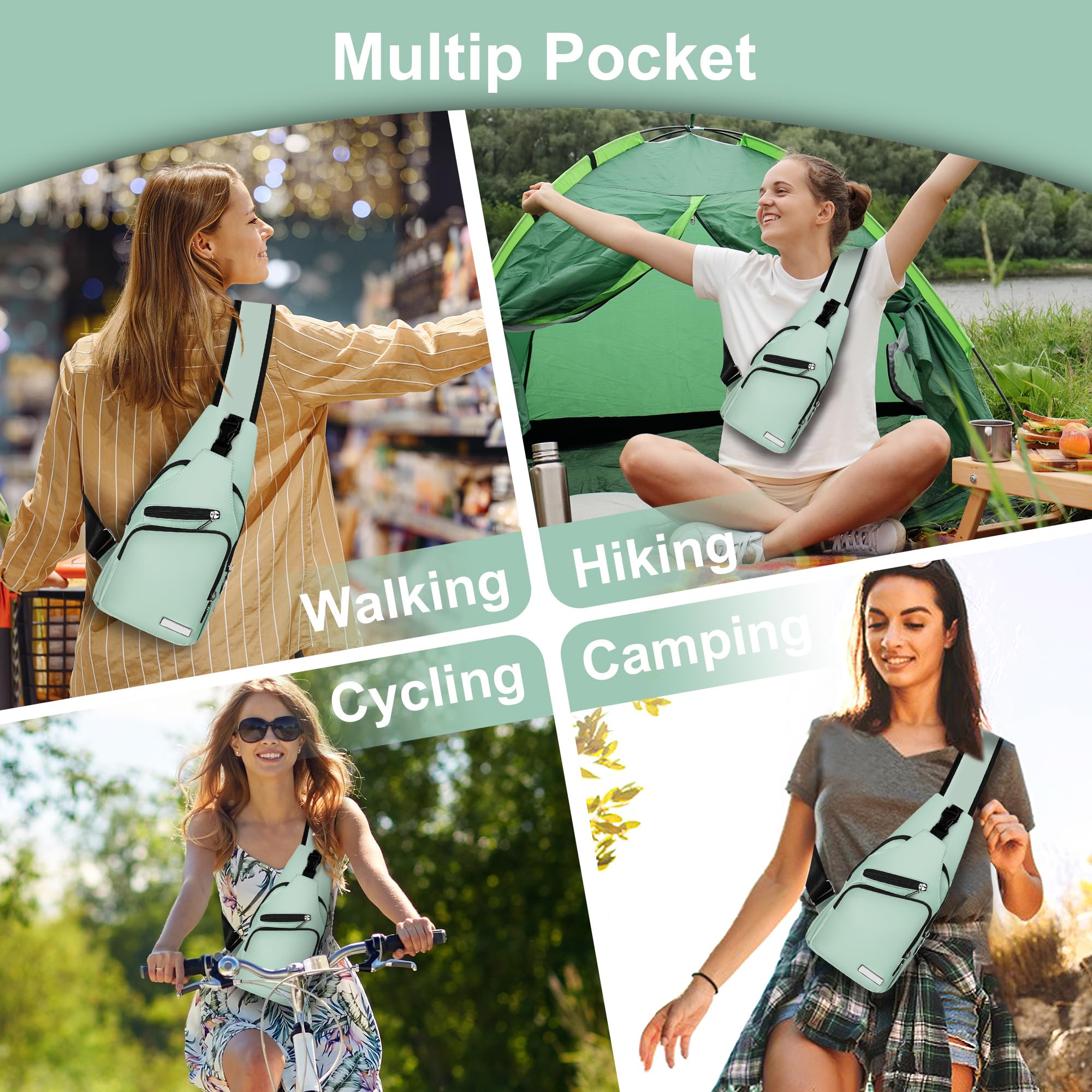 Stylish Unisex Crossbody Sling Bag with USB Charging Port - Perfect for Walking, Hiking, Travel & Daily Commute