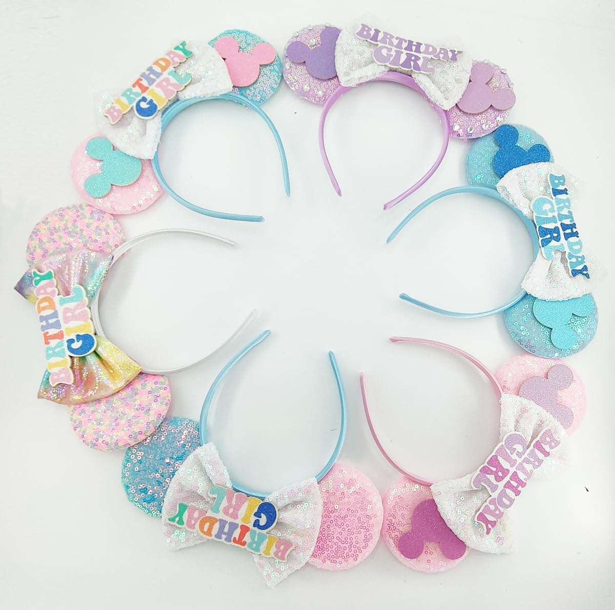 Sparkling Mouse Ears Birthday Headband with Shiny Sequins & Diamond Decor - Costume Cosplay Accessory for Girls & Women | Perfect for Disney Parties, Birthday Celebrations & Themed Events (BR-5)