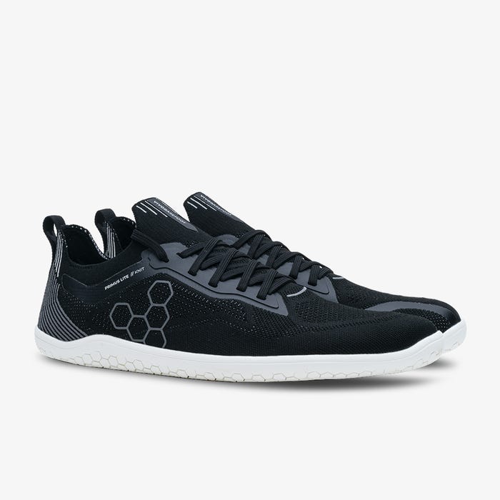 Vivobarefoot Men's Primus Lite Knit Barefoot Shoes - Obsidian Color | Lightweight, Flexible & Breathable for Running, Gym & Everyday Wear