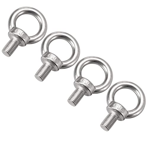 Stainless Steel M16 Eye Bolts - 304 Steel, Pack of 4 - for Machinery & Lifting