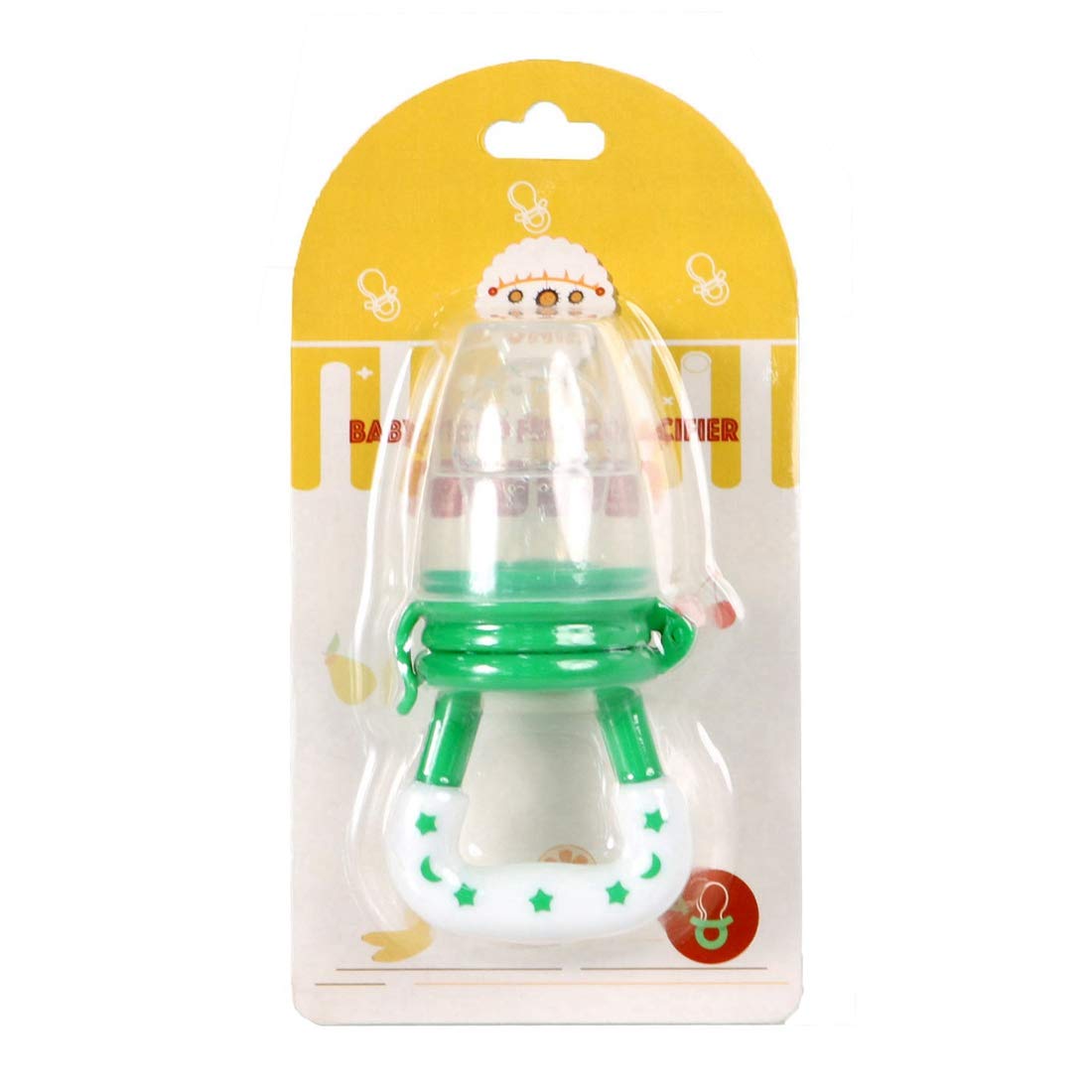 UNIH Silicone Baby Food Feeder Pacifier - Safe Fresh Fruit & Veggie Nibbler for Infants & Toddlers | BPA-Free Teething Toy for Easy Self-Feeding | Perfect for On-the-Go Snacking & Mess-Free Mealtime (Green)