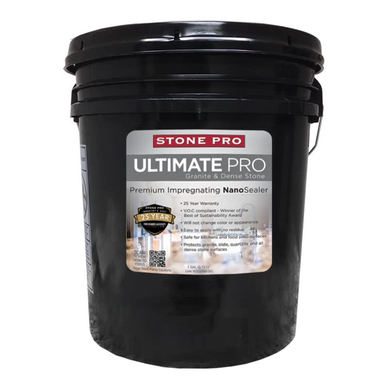 Stone Pro Ultimate Pro Impregnating Nano Sealer - 5 Gallon for Granite & Dense Stone Protection - Perfect for Countertops, Floors & Outdoor Stone Surfaces