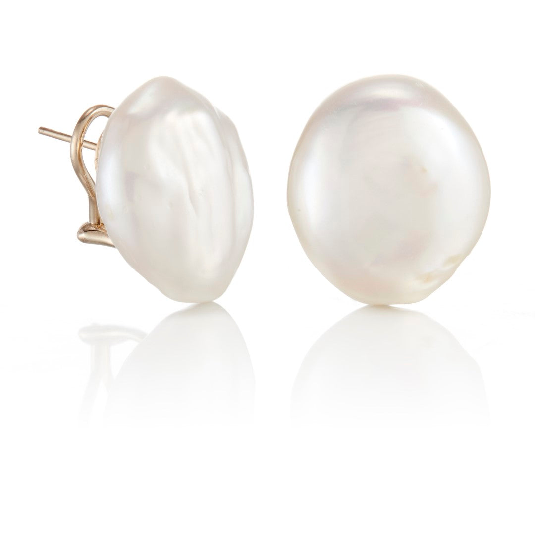 Exquisite Baroque Pearl Earrings for Women - Natural Irregular Pearls, Hypoallergenic Studs - Perfect for Weddings, Parties & Elegant Occasions