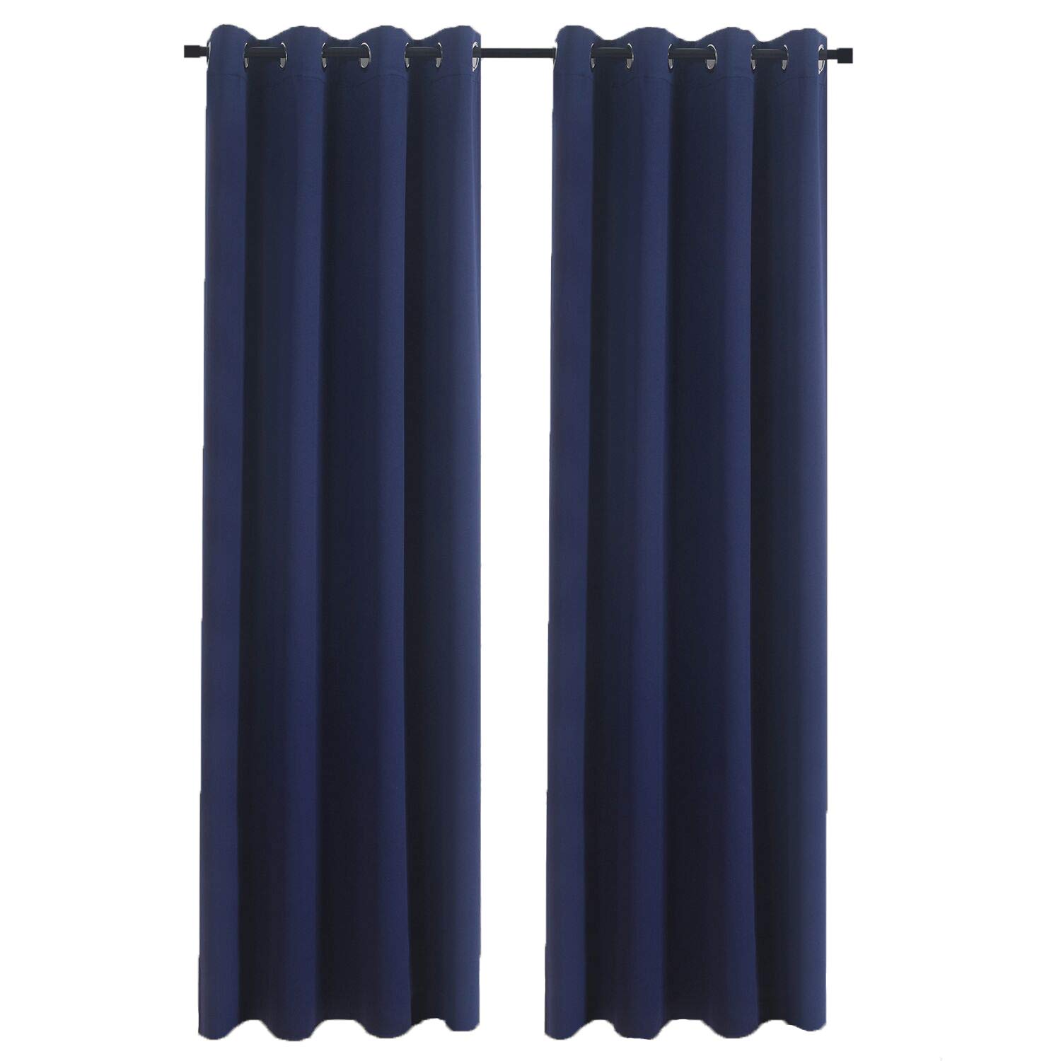 Blackout Curtains Set - 52x63 Inch Thermal Insulated Drapes with Grommets for Bedroom Windows (2 Panels, Navy Blue) - Perfect for Light Blocking, Noise Reduction & Energy Efficiency in Home, Office & Nursery
