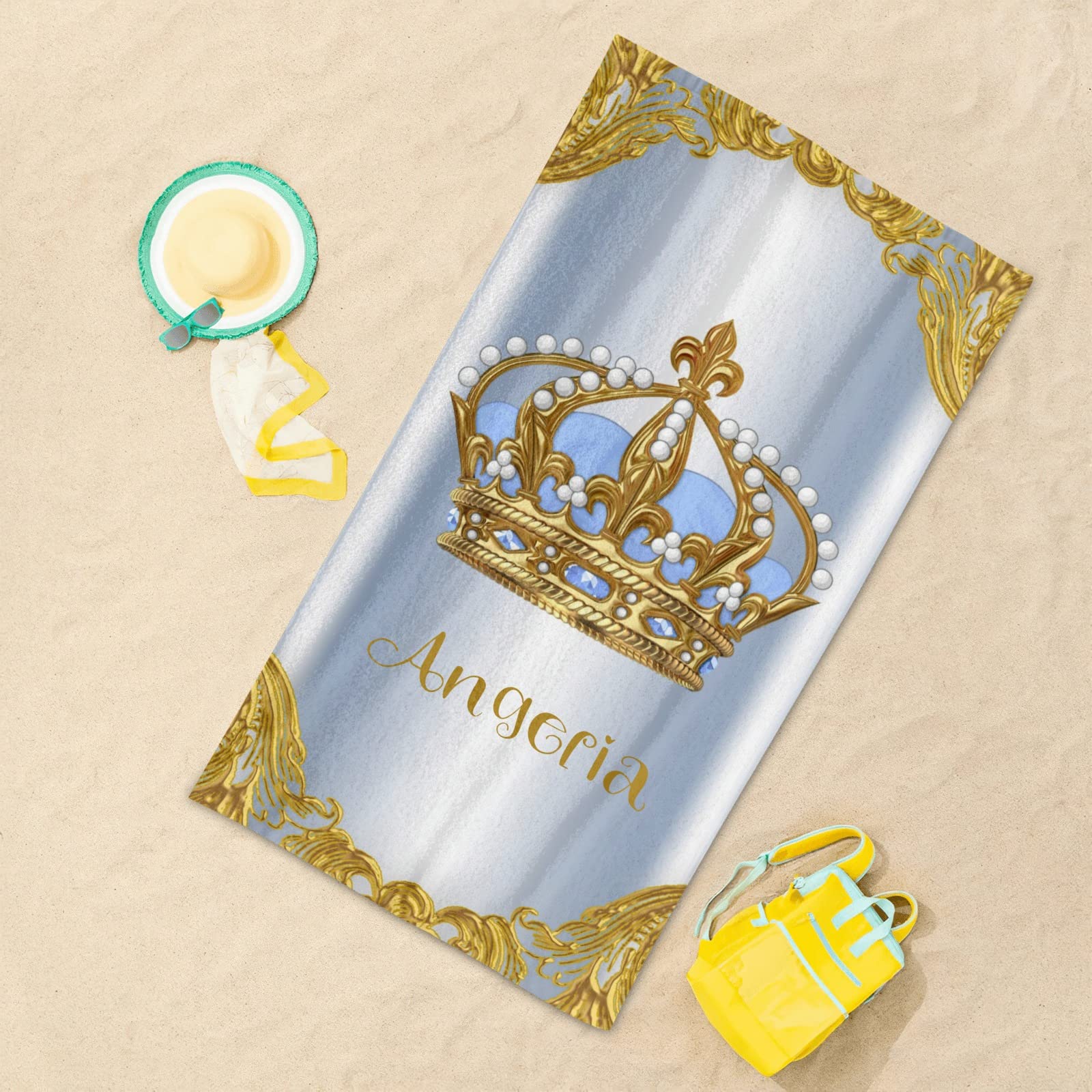 **Custom Personalized Beach Towel - Large Soft Quick-Dry Bath Towel for Kids, Men & Women - Perfect for Swimming, Sunbathing & Travel**