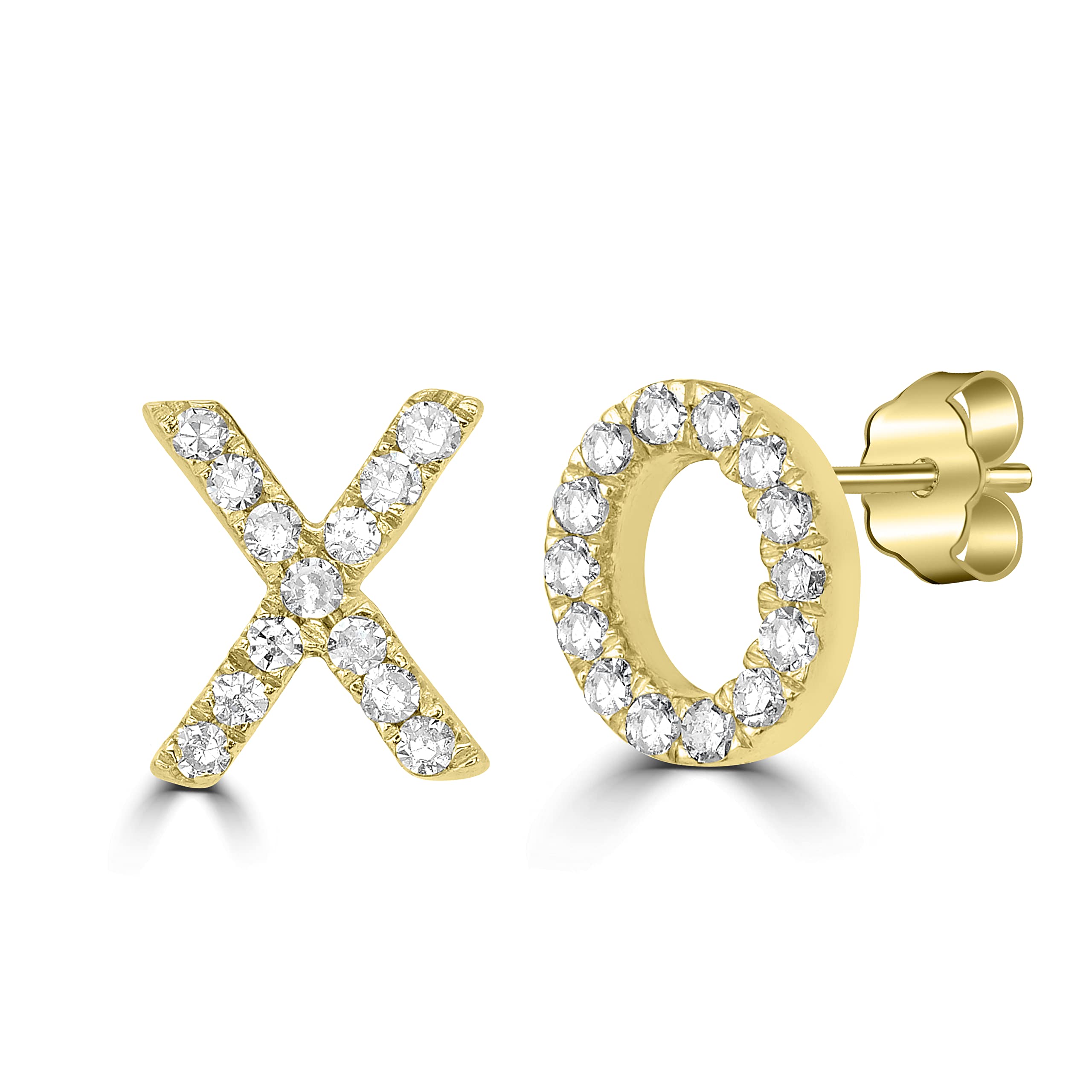 14K Yellow Gold Round White Diamond Stud Earrings for Women - April Birthstone Jewelry, Perfect Gift for Her - Ideal for Birthdays, Anniversaries & Special Occasions
