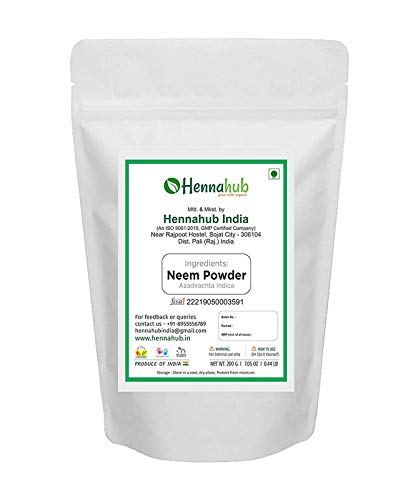 Organic Neem Powder with Aloe Vera for Face Mask - 100% Pure Herbal Skin Care Treatment for Deep Pore Cleansing & Glowing Skin - Pack of 2 (200g Each) - Perfect for Acne Treatment, Dark Spot Removal & Daily Skincare Routine