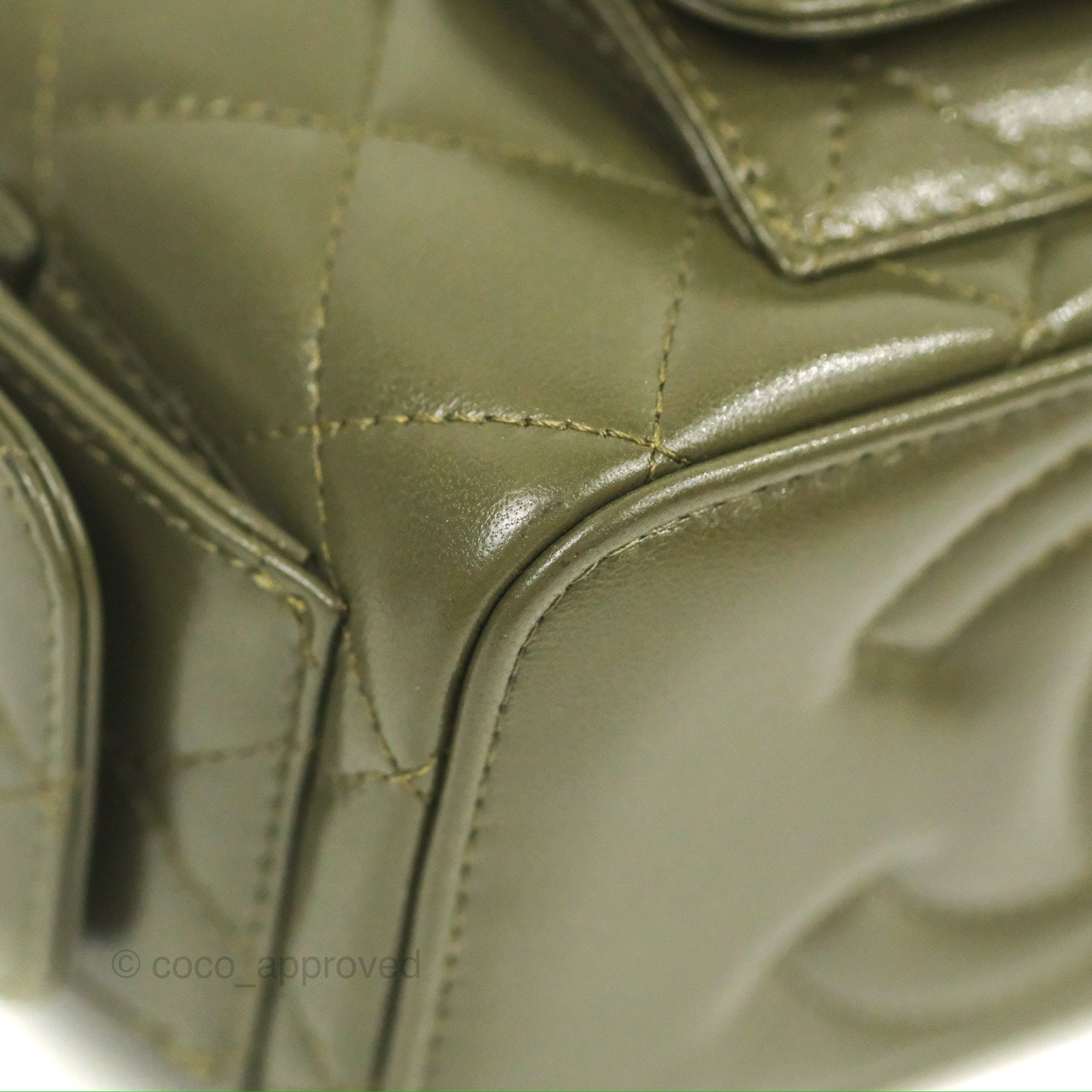 Chanel 22K Khaki Green Lambskin Cargo Pocket Top Handle Vanity Bag with Chain - Luxury Crossbody Purse for Women, Perfect for Date Night & Evening Events