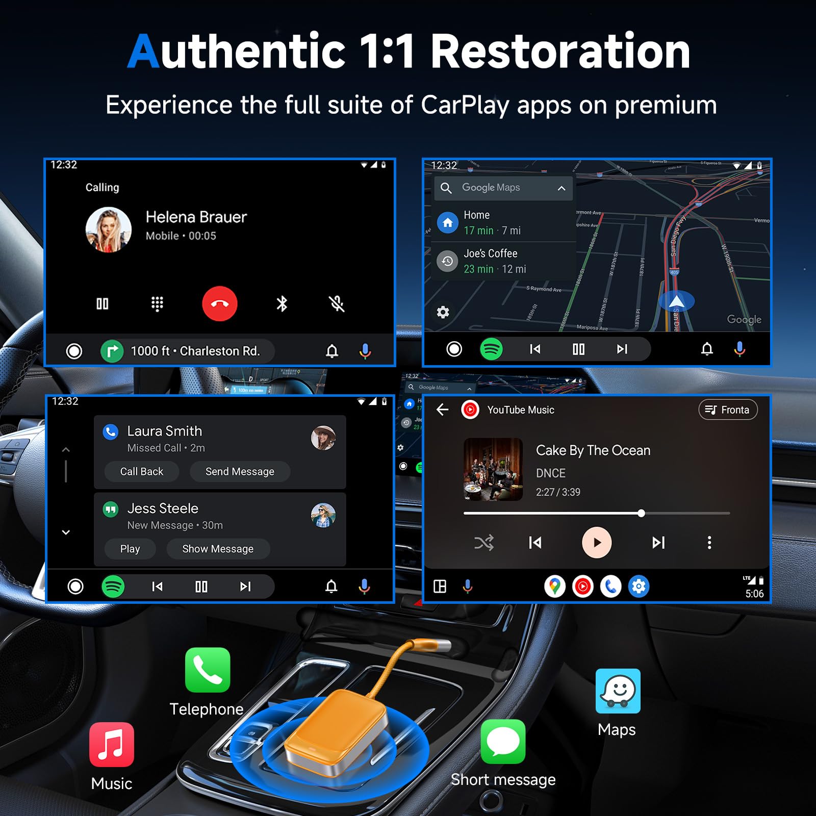 Wireless CarPlay Adapter for iPhone - Convert Wired to Wireless Apple CarPlay - Compatible with iOS 10+ & Cars 2016+ - Mini Plug & Play Design - Stable Connection - Perfect for Commuting, Road Trips & Hands-Free Driving
