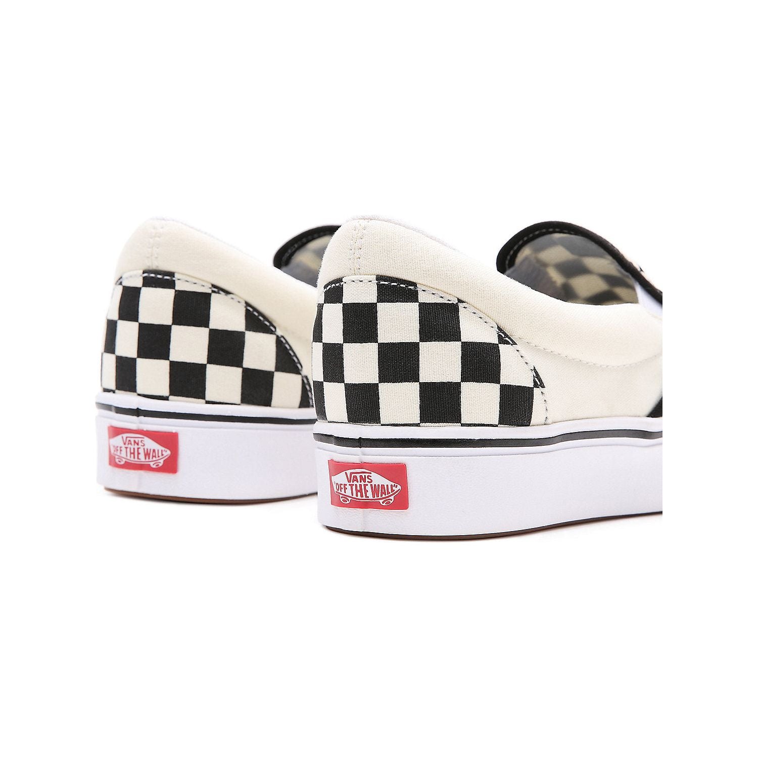 Vans Classic Slip-On Comfycush™ Checkerboard Shoes - Black & Off White | Comfortable Skate Shoes for Men & Women | Perfect for Casual Wear, Street Style & Skateboarding