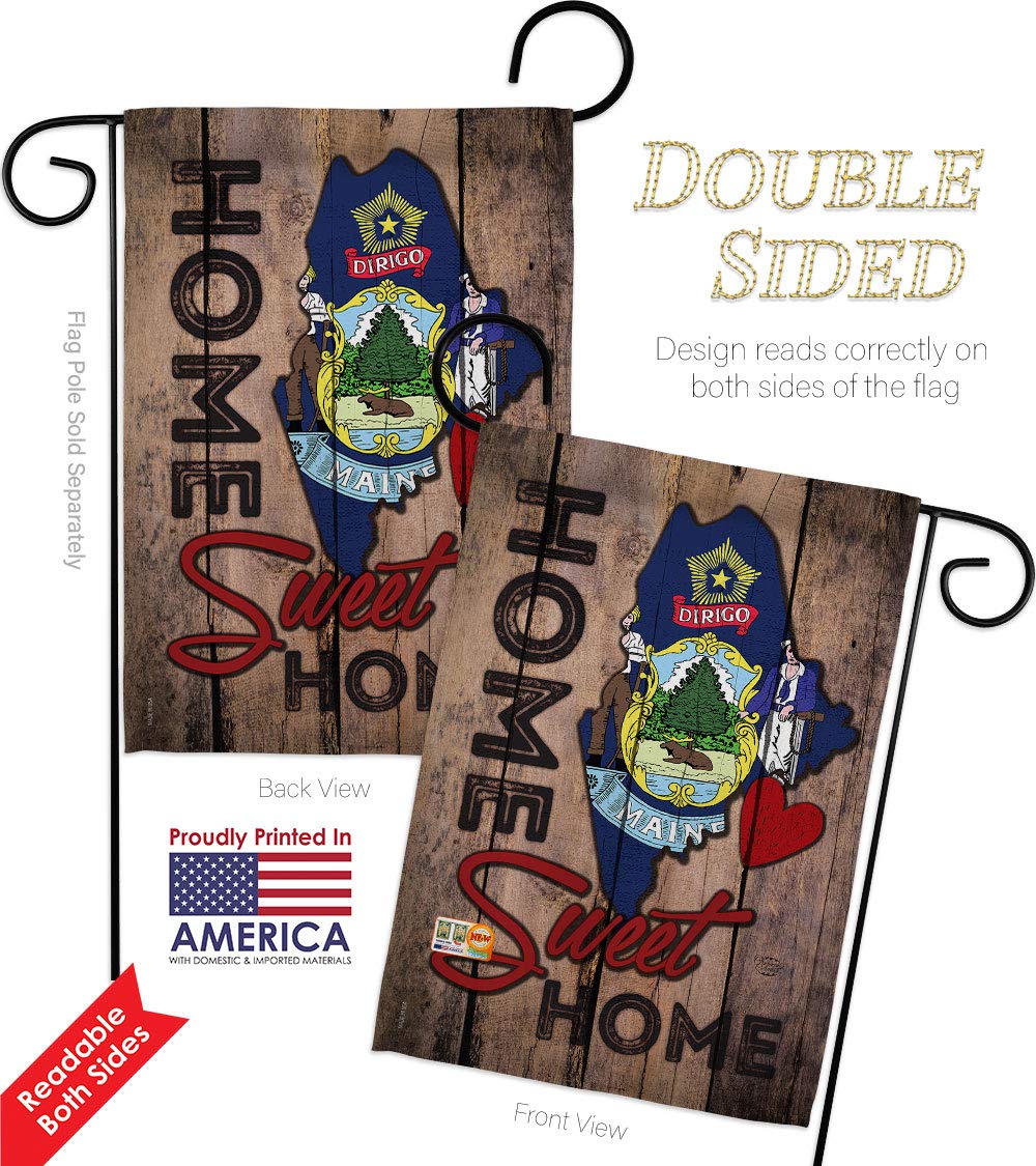 USA Maine Garden Flag Set - Double-Sided 13x18.5