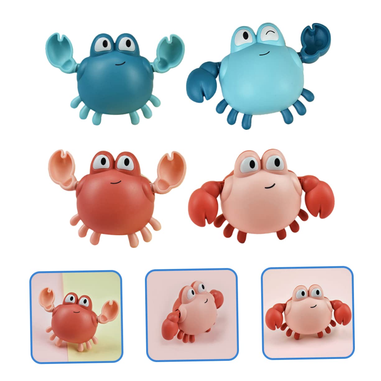 VICASKY 4-Piece Wind-Up Bath Toy Set - Cute Animal Swimming Toys for Kids, Fun Bathtub Time with Floating Duck Frog Turtle - Perfect Toddler Bath Time Gifts & Sensory Play for Baby Boy Girl
