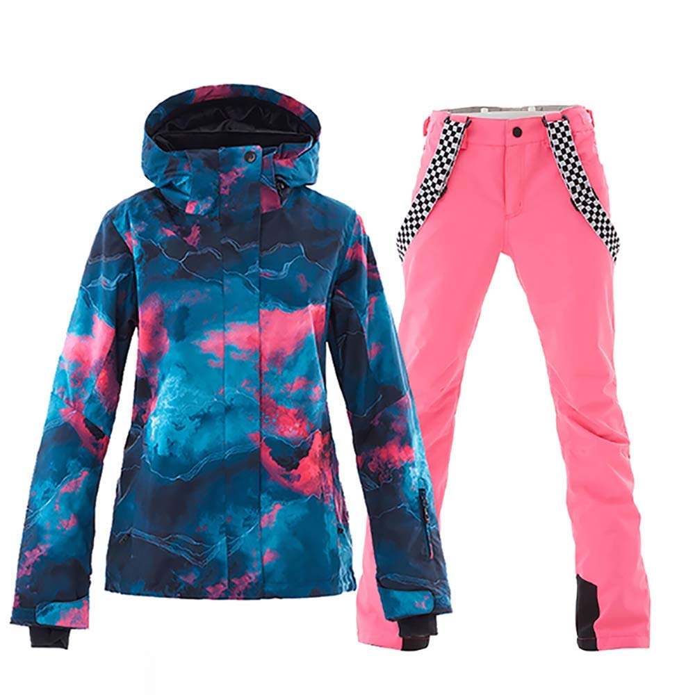 YEEFINE Women's Waterproof Ski Jacket & Pants Set - Insulated Snowboard Suit for Winter Sports - Warm Snowsuit for Skiing, Snowboarding & Outdoor Activities