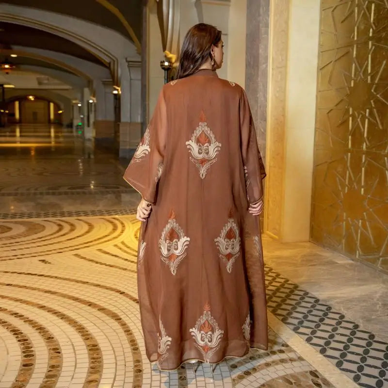 Elegant Sequin & Embroidered Women's Caftan Kaftan Dress - Eid Jalabiya for Special Occasions & Evening Parties